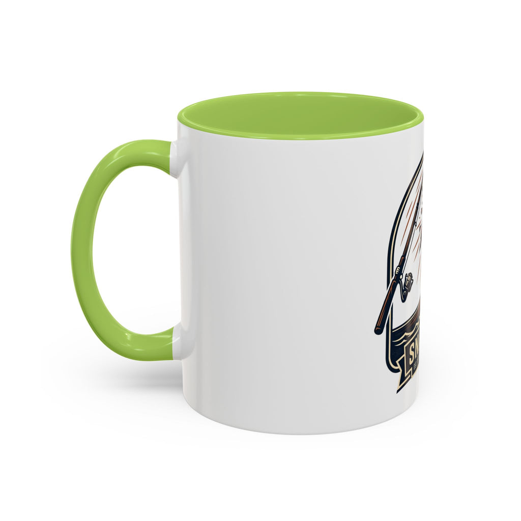 Fishing Coffee Mug — "Snapped" Lure & Bass Design, Fisherman Gift (11/15 oz)