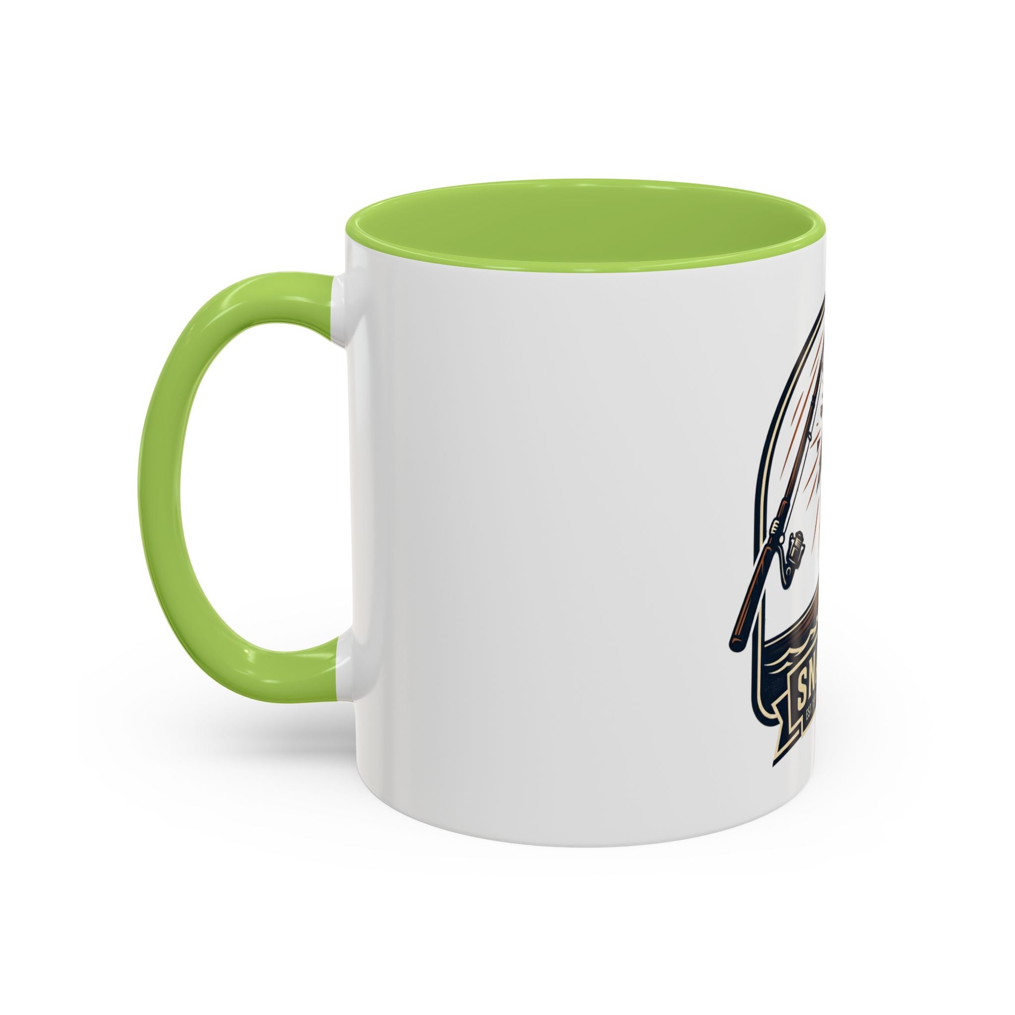Fishing Coffee Mug — "Snapped" Lure & Bass Design, Fisherman Gift (11/15 oz)