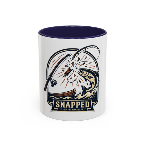 Fishing Coffee Mug — "Snapped" Lure & Bass Design, Fisherman Gift (11/15 oz)