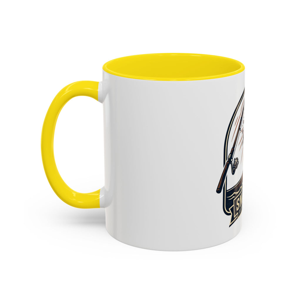 Fishing Coffee Mug — "Snapped" Lure & Bass Design, Fisherman Gift (11/15 oz)